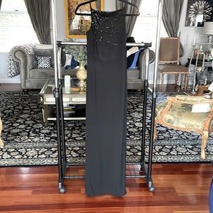 Hugo Buscati collection long open back black dress size 2